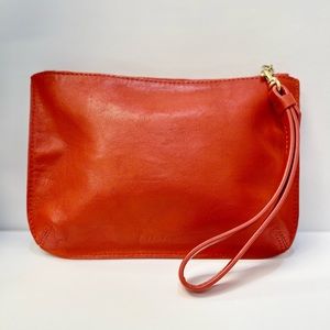 Red Leather Wrist Bag